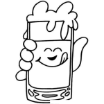 Dibujo para colorear El Tarro Feliz Para Pintar Y Colorear Un Tarro De Cerveza Contento