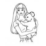 Dibujo para colorear Colorear a Barbi con un koala