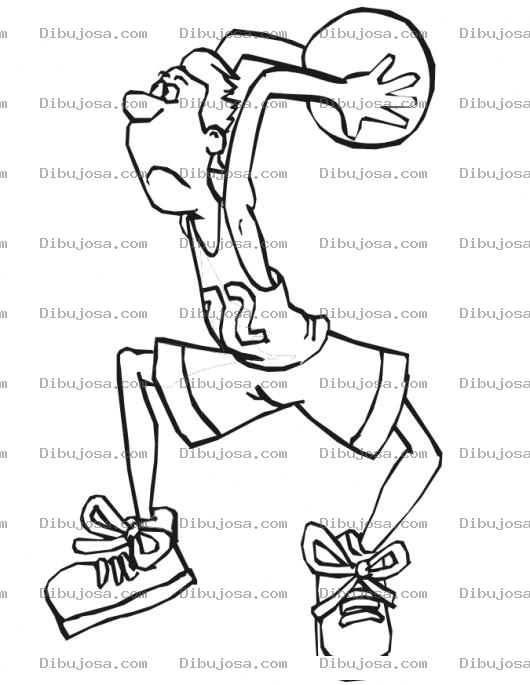 Dibujo para colorear Dibujo De Basketbolista Tirador De 3 Para Pintar Y Colorear