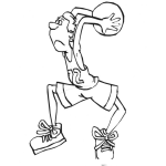 Dibujo para colorear Dibujo De Basketbolista Tirador De 3 Para Pintar Y Colorear