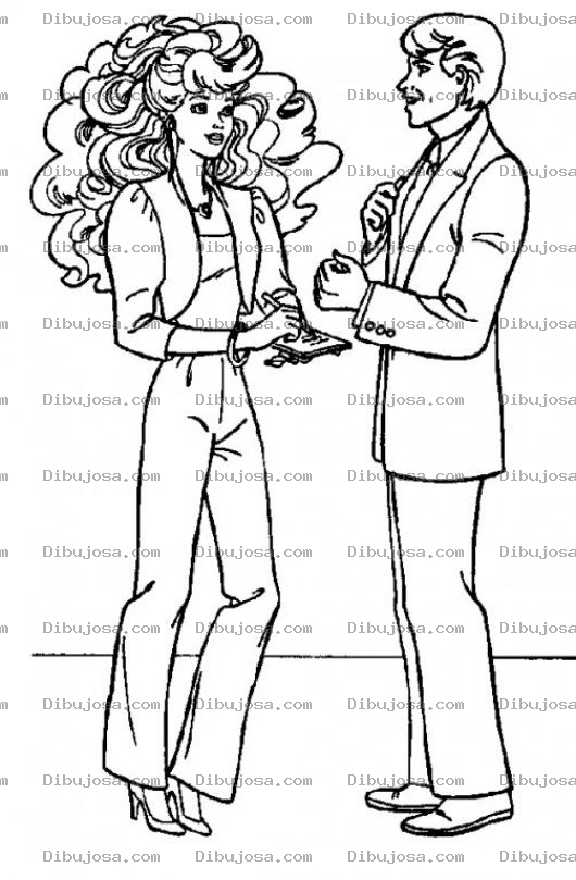 Dibujo para colorear Colorear a Barbi en el trabajo