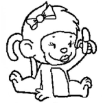 Dibujo para colorear Dibujo De Monita Miquita Bebe Para Colorear