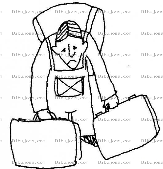 Dibujo para colorear Dibujo De Hombre Cargando Maletas Maletero Botones Para Pintar Y Colorear