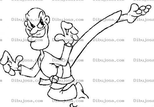Dibujo para colorear Dibujo De Viejo Karateca Para Colorear