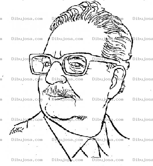 Dibujo para colorear Dibujo De Salvador Allende Para Pintar Y Colorear