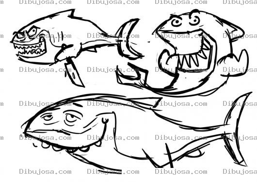 Dibujo para colorear Dibujo De Tiburones 3 Tiburones Amigos Para Colorear