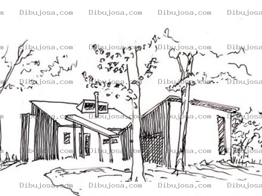 Dibujo para colorear Casita En El Bosque Para Pintar Y Colorear