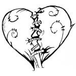 Dibujo para colorear Dibujo De Corazon Roto Y Remendado Para Pintar Y Colorear