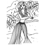 Dibujo para colorear Colorear a Barby en Hawaii