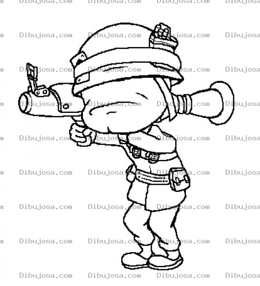 Dibujo para colorear Dibujo De Soldado Con Bazooka Para Colorear