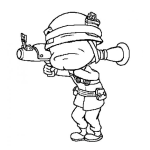 Dibujo para colorear Dibujo De Soldado Con Bazooka Para Colorear