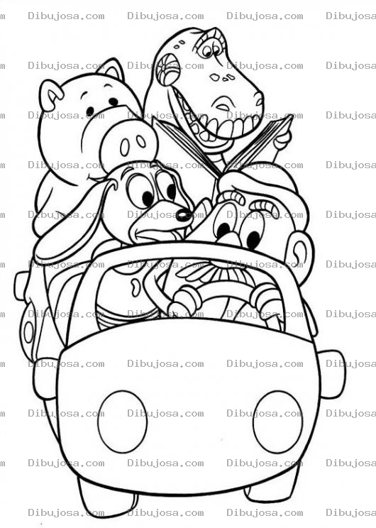 Dibujo para colorear Carrito De Toy Story Para Pintar Y Colorear
