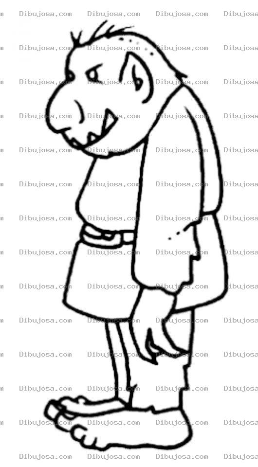 Dibujo para colorear Dibujo De Ogro Y Gnomo Para Pintar Y Colorear