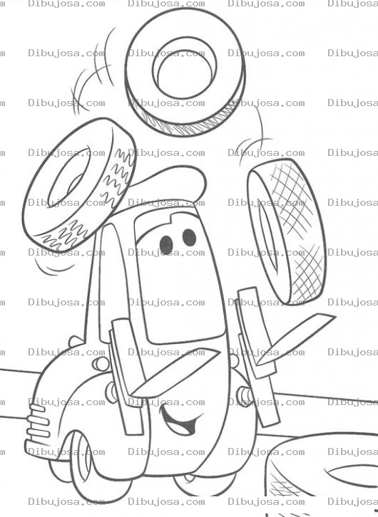 Dibujo para colorear Comtacargas De Carro Cars Para Colorear