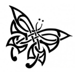 Dibujo para colorear Tatuaje De Mariposa Para Imprimir Y Colorear