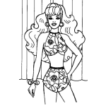 Dibujo para colorear Colorear a Barbie en calzoneta