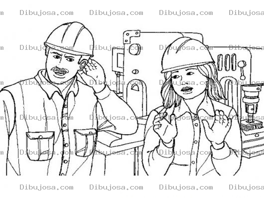 Dibujo para colorear Dibujo De Ingenieros Constructores Para Pintar Y Colorear