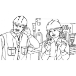 Dibujo para colorear Dibujo De Ingenieros Constructores Para Pintar Y Colorear