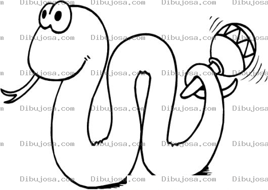 Dibujo para colorear Dibujo De Culebra Salsera Con Maracas Y Chinchin Para Colorear