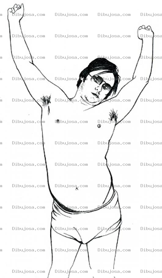 Dibujo para colorear Dibujo De Gordo Panzon En Calzoncillo Para Pintar Y Colorear