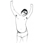 Dibujo para colorear Dibujo De Gordo Panzon En Calzoncillo Para Pintar Y Colorear