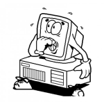 Dibujo para colorear Computadora Miedosa Y Atemorizada Para Pintar Y Colorear