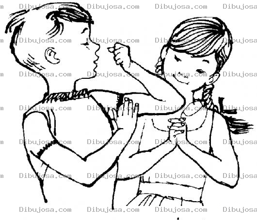 Dibujo para colorear Presuminedo Musculos A Una Chica Dibujo Para Pintar Y Colorear