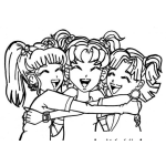 Dibujo para colorear Tres Amigas Para Pintar Y Colorear