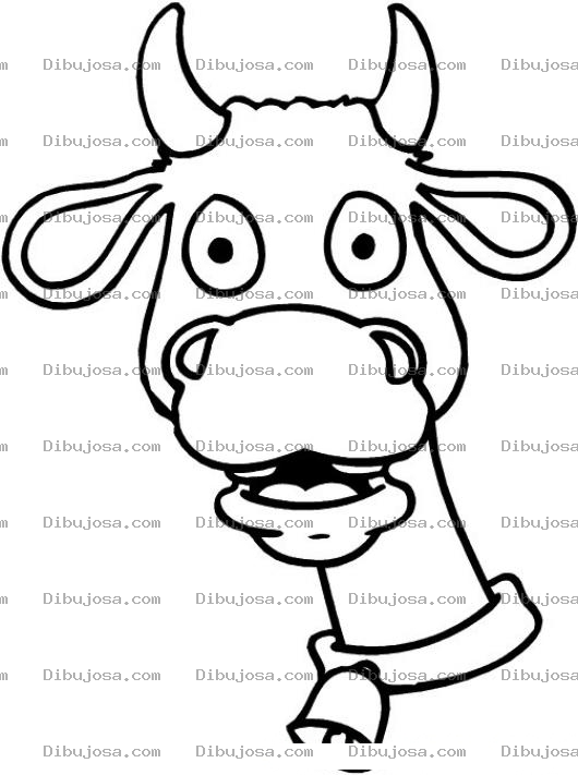Dibujo para colorear Cara De Vaca Asustada Para Colorear