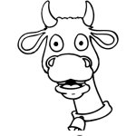 Dibujo para colorear Cara De Vaca Asustada Para Colorear