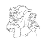 Dibujo para colorear Dibujo De La Bella Y La Bestia Enojados Para Pintar Y Colorear