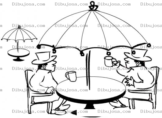 Dibujo para colorear Dibujo De Hombres Tomando Cafe