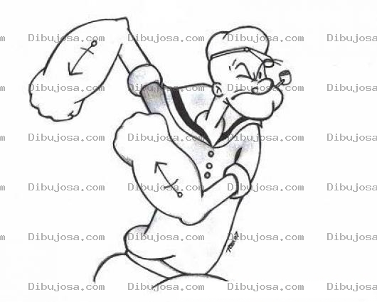 Dibujo para colorear Dibujo De Popeye El Marino Para Pintar Y Colorear