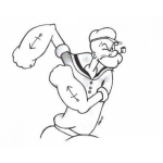 Dibujo para colorear Dibujo De Popeye El Marino Para Pintar Y Colorear