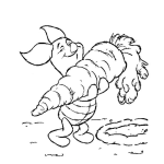 Dibujo para colorear Dibujo De Piglet Con Una Zanahoria Gigante Para Colorear