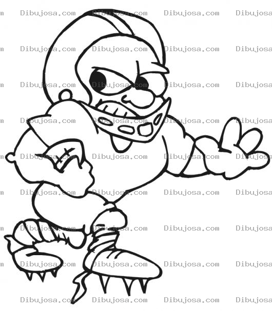 Dibujo para colorear Dibujo Caricatura De Un Jugador De Futbol Americano Para Pintar Y Colorear