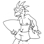 Dibujo para colorear Surfista Punk Para Colorear