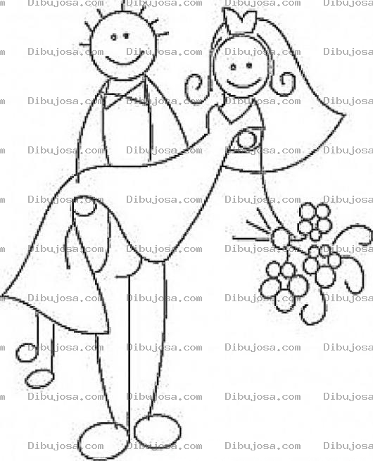Dibujo para colorear Colorear Novios Reciencasados