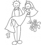 Dibujo para colorear Colorear Novios Reciencasados