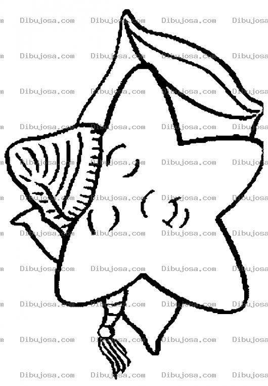 Dibujo para colorear Dibujo De Estrellita Durmiendo Para Colorear