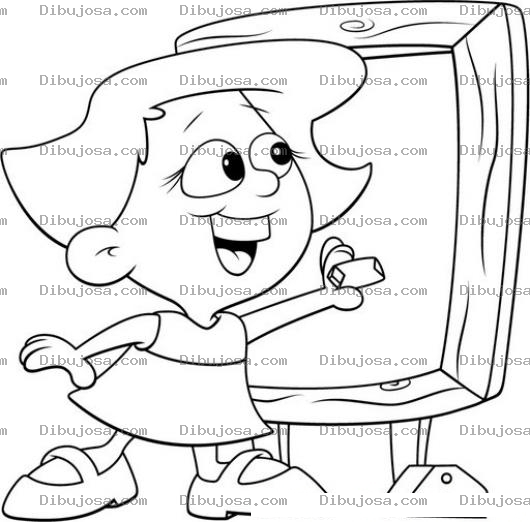 Dibujo para colorear Colorear Nina En Pizarron