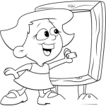 Dibujo para colorear Colorear Nina En Pizarron