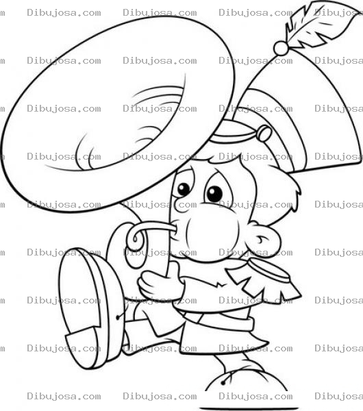 Dibujo para colorear Colorear Trompetista En Un Desfile