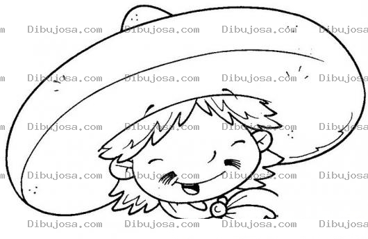 Dibujo para colorear Dibujo De Mexicanito Para Pintar Y Colorear