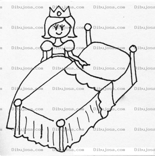 Dibujo para colorear Colorear Princesa En Su Cama