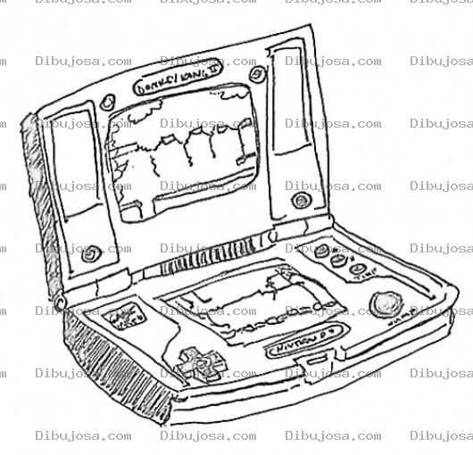 Dibujo para colorear Colorear Gameboy De Doble Pantalla