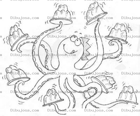 Dibujo para colorear Colorear Pulpo Malavarista