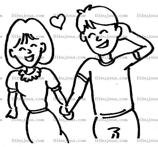 Dibujo para colorear Novios Enamorados Para Pintar Y Colorear