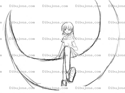 Dibujo para colorear Chica En La Luna Para Colorear