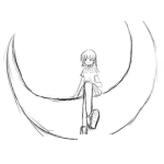 Dibujo para colorear Chica En La Luna Para Colorear